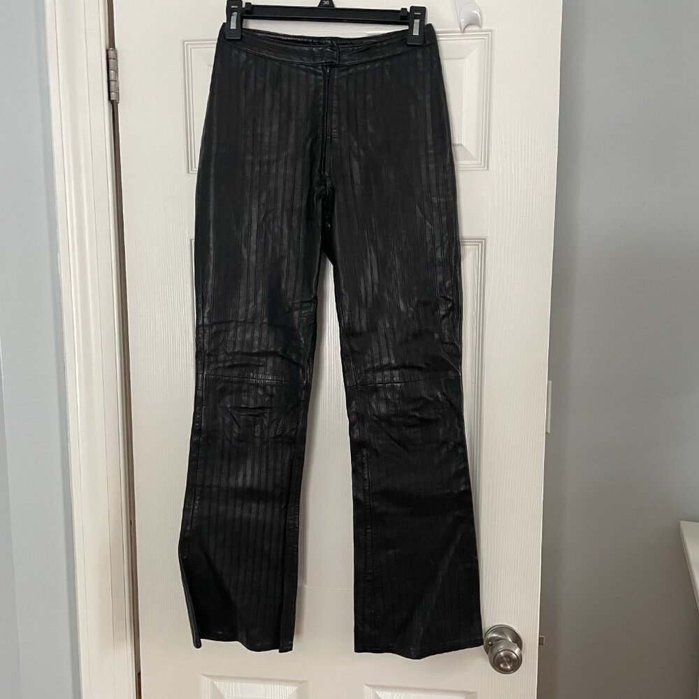 Cache black leather pants, size 2 - Picture 2 of 12